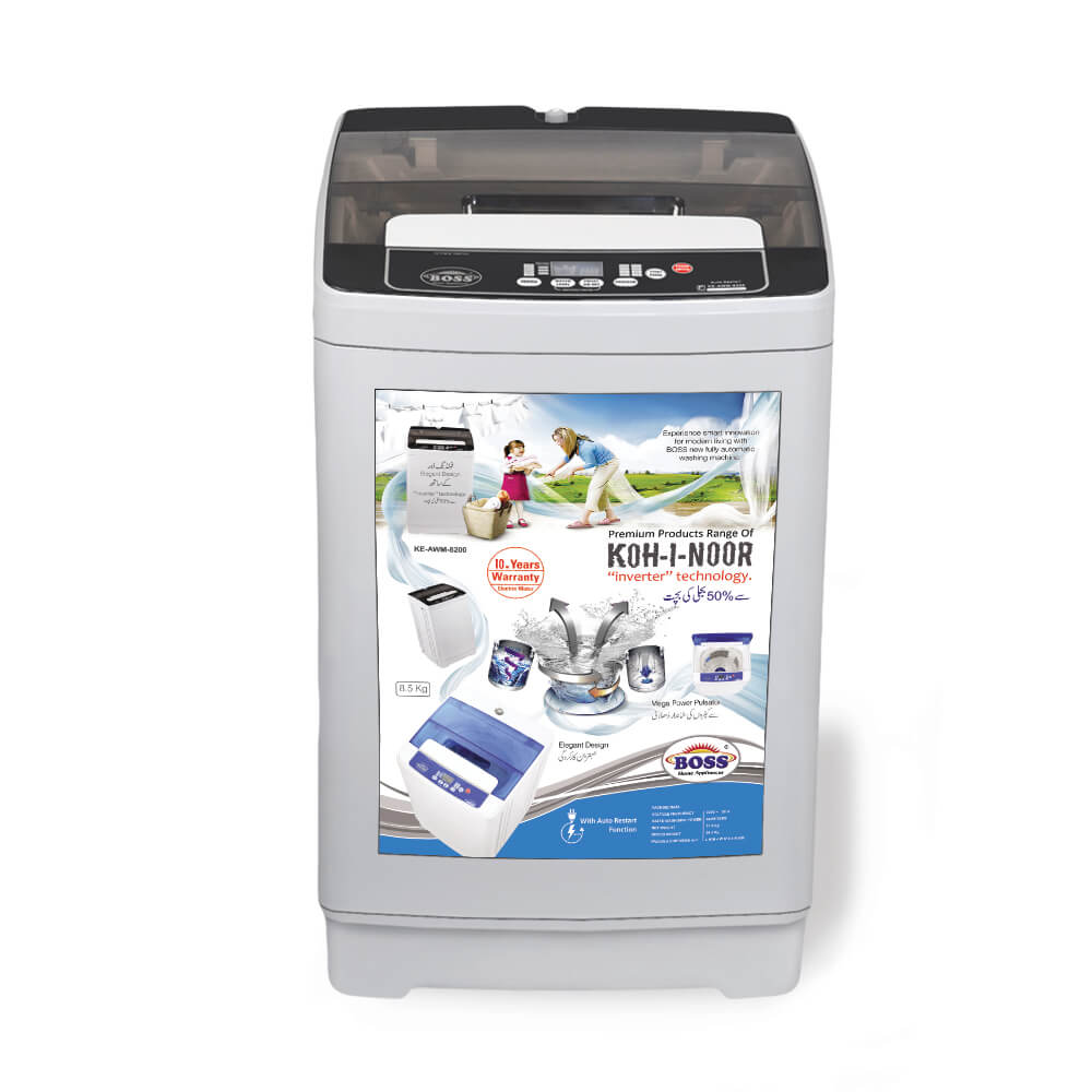 Fully Automatic Washing Machine KE AWM 8200 Grey BOSS Home Appliances